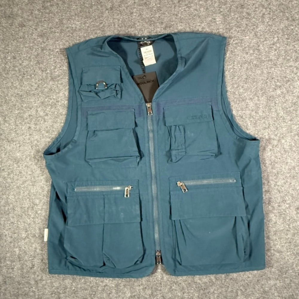 Todd‎ Snyder Woolrich Mens Fishing Vest Blue Ripstop Utility Jacket L Gorp NWT